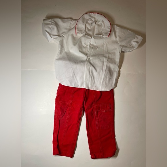 Adorable 3T vintage outfit shirt and red jeans - Picture 3 of 4